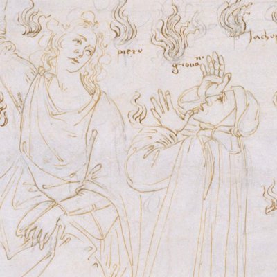 Saint Jacques interroge Dante sur l'espérance (Dante, Paradis, ch25) - Botticelli