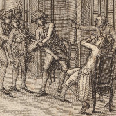 Valmont blessé est ramené chez lui (Les Liaisons dangereuses, 1786)