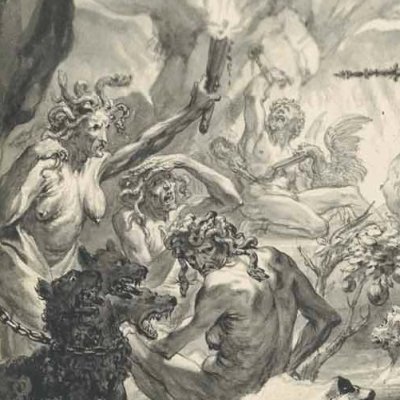 Junon aux Enfers somme Tisiphone de punir Ino et Athamas - Godfried Maes