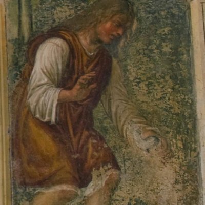 Le vin changé en serpent (Monte Oliveto, Vie de saint Benoît) - Le Sodoma