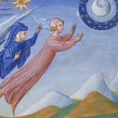 Arrivée au Ciel de la Lune (Divine Comédie, Yates Thompson 36) - Giovanni di Paolo