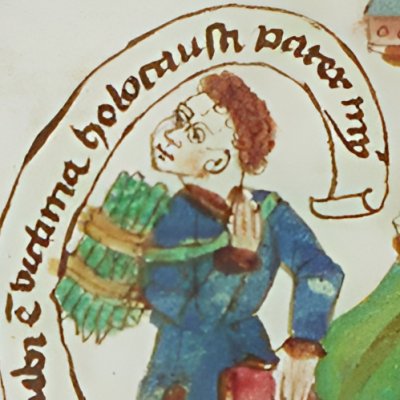 Isaac carries the wood of his own sacrifice (Speculum humanæ salvationis 10B34)