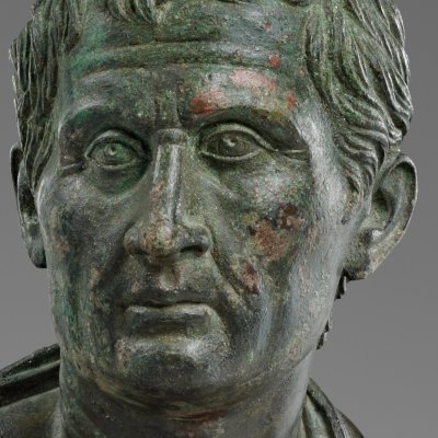Petit buste en bronze, présumé de Ménandre (réplique romaine, Los Angeles) - d'après Céphisodote et Timarque