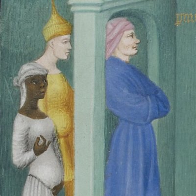 L'Eunuque, Acte III, scène 1 (Térence, Bnf Latin 7907 A, F23v)