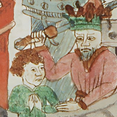 Le roi de Moab tue son fils sur la muraille (Speculum humanæ salvationis 10B34)