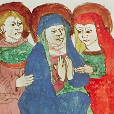 Crucifixion avec Marie, Marie-Madeleine, Saint Jean (Speculum humanæ salvationis 10B34)