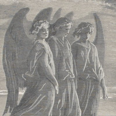 Abraham reçoit la visite de trois anges (La Sainte Bible, Mame, 1866) - G. Doré