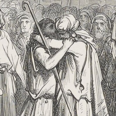 Réconciliation de Jacob et d'Ésaü (La Sainte Bible, Mame, 1866) - G. Doré