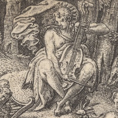 Apollon sur le Parnasse - Étienne Delaune d'après Niccolo dell'Abbate