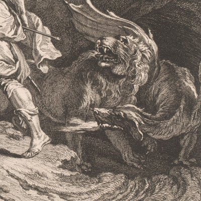 Ubalde et le chevalier danois, vont chercher Renaud, enchanté dans le palais d'Armide - Silvestre d'après Lemoyne