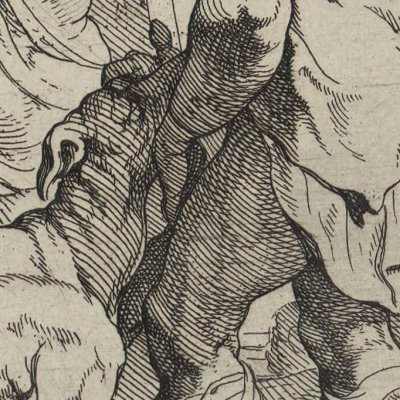 Ulysse reconnu par son chien Argos (gravure) - Th. van Thulden d’après Primatice