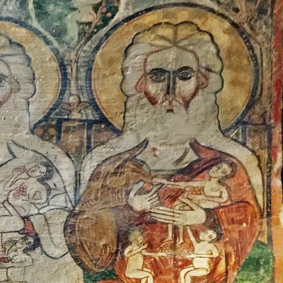 Les trois patriarches au Paradis (Monastère des Syriens, Wadi el Natrun, désert de Scété, Égypte) 