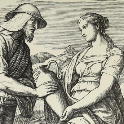 Eliezer sollicite Rebecca pour Isaac (Die Bible in Bildern, 1860) - Julius Schnorr von Carolsfeld 