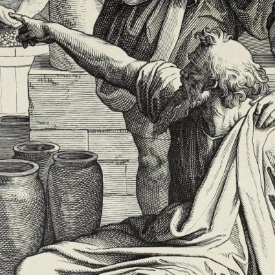 Cham maudit par son père pour s'être moqué de lui (Die Bible in Bildern, 1860) - Julius Schnorr von Carolsfeld
