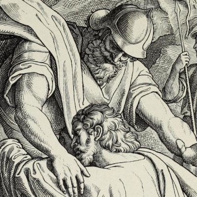 Réconciliation de Jacob et d'Ésaü (Die Bible in Bildern, 1860) - Julius Schnorr von Carolsfeld