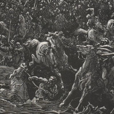 L'armée de Pharaon engloutie dans la Mer Rouge (La Sainte Bible, Mame, 1866) - G. Doré