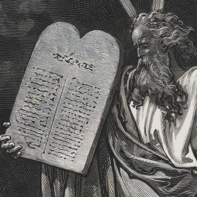 Moïse descend du Sinaï (La Sainte Bible, Mame, 1866) - G. Doré
