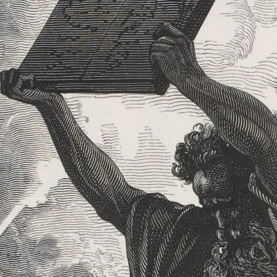 Moïse brise les tables de la Loi (La Sainte Bible, Mame, 1866) - G. Doré