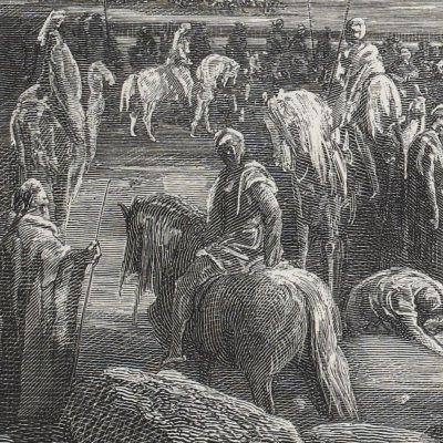 Un ange apparaît à Josué (La Sainte Bible, Mame, 1866) - G. Doré