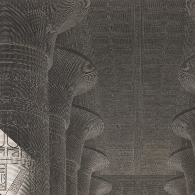 Thèbes, Karnak. Vue perspective intérieure du palais, prise de l'Est (Description de l'Egypte, vol. IV)