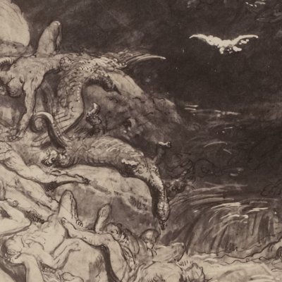 Noé envoie une colombe sur la terre (La Sainte Bible, dessins photographiés, 1868) - G. Doré