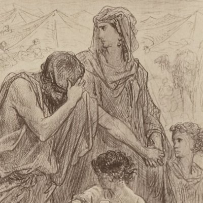 Cham maudit par Noé (La Sainte Bible, dessins photographiés, 1868) - G. Doré