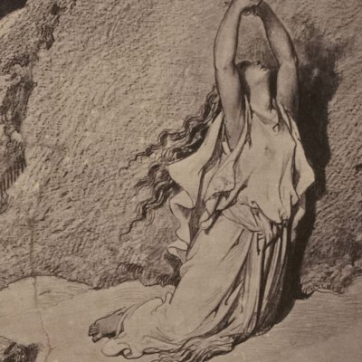 Agar et Ismaël dans le désert (La Sainte Bible, dessins photographiés, 1868) - G. Doré
