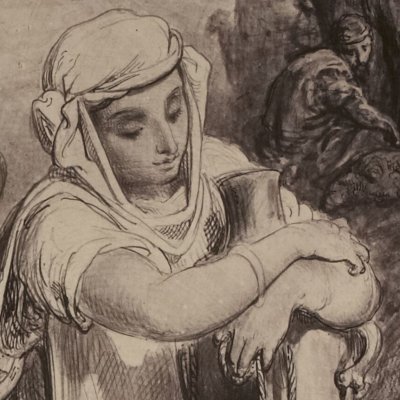 Éliézer et Rébecca, autre version (La Sainte Bible, dessins photographiés, 1868) - G. Doré