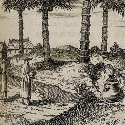 Puits de feu (Kircher, Chine illustrée, 1670)