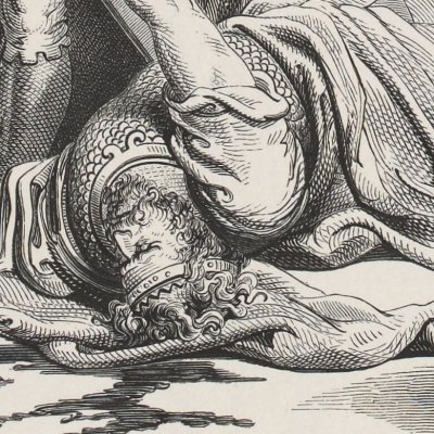 Mort d'Abimelech (La Sainte Bible, Mame, 1866) - G. Doré