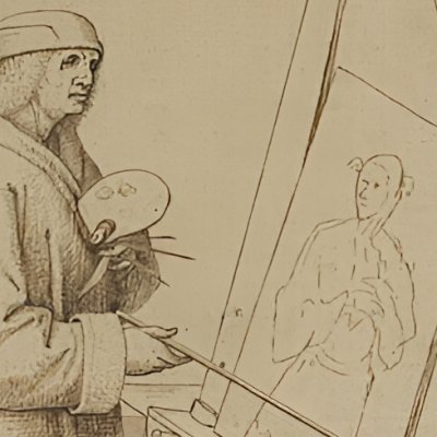 Peintre à son chevalet - copie d'après Pieter Brueghel l'Ancien