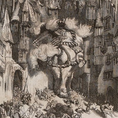 Gargantua visite Paris (Rabelais, Gargantua, 1858) - Gustave Doré