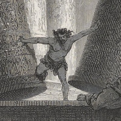 Mort de Samson (La Sainte Bible, Mame, 1866) - G. Doré