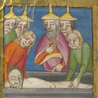 L'enterrement de Josué (Rodolphe d'Ems, Histoire universelle, fol. 163v)