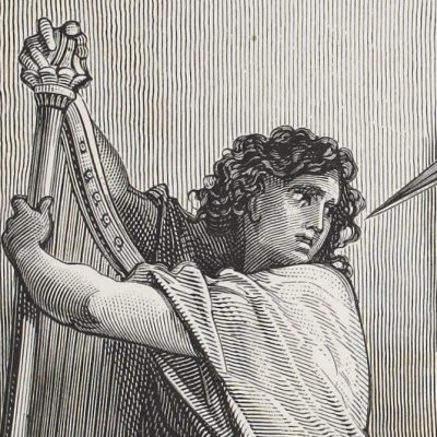 Saül veut percer David de sa lance (La Sainte Bible, Mame, 1866) - G. Doré