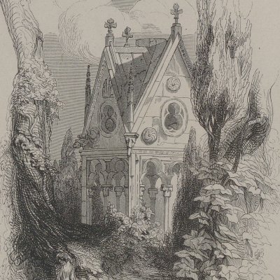 Le tombeau d'Héloïse et d'Abélard (Lettres d'Abailard et d'Héloïse, 1839) - Gigoux