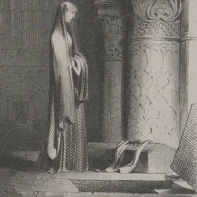 Héloïse au tombeau d'Abélard (Lettres d'Abailard et d'Héloïse, 1839) - Gigoux