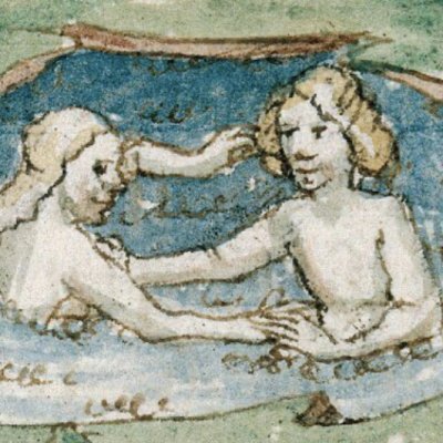 Hermaphrodite et Salmacis (Épître d’Othéa, Lille ms 175, f81v)