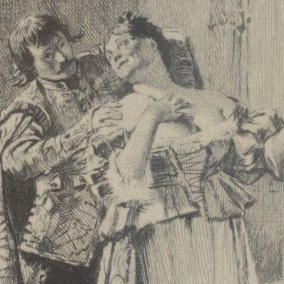 Destin et la Bouvillon (Roman comique, Jouaust, 1880) - L. Flameng