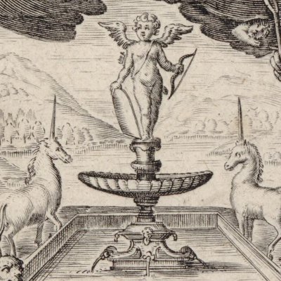 La conclusion et dernière partie, frontispice de 1628 (L'Astrée de Messire Honoré d'Urfé)