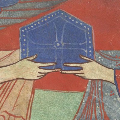 Ostension de l'Evangile de Matthieu par deux anges (Beatus de Saint-Séver)