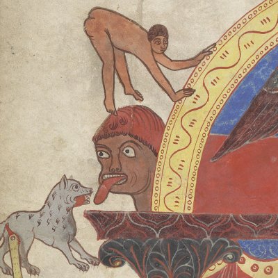 Beatus reçoit l'évangile de saint Jean (Beatus de Saint-Séver)