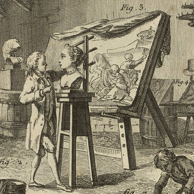 Sculpture en terre & en plâtre à la main (Encyclopédie, t. 25, Sculpture en tous genres) - Benard d'après Falconet