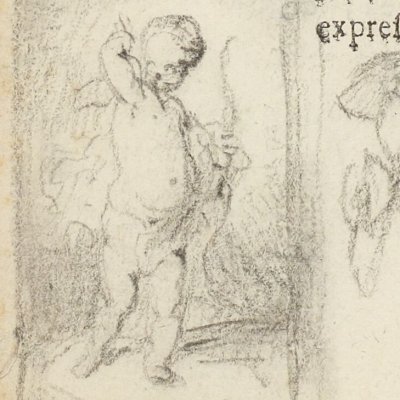 L'amour en pied (esquisse) - Gabriel de Saint-Aubin d'après Louis-Michel Vanloo