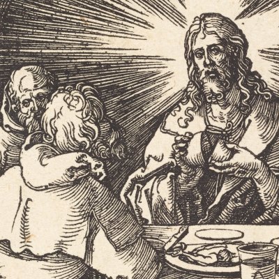 Le repas à Emmaüs (Petite Passion) - Albrecht Dürer