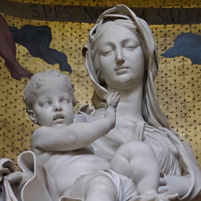Vierge à l'enfant - Raggi d'après le Bernin