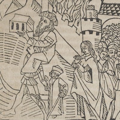 Énée porte son père hors de Troie (Livre des Énéydes, 1483)