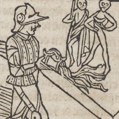 Énée sacrifie aux dieux à l'endroit où Polydore a été assassiné (Livre des Énéydes, 1483) 