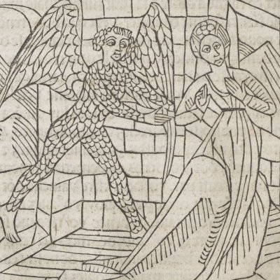 Cupidon auprès de Didon (Livre des Énéydes, 1483) 