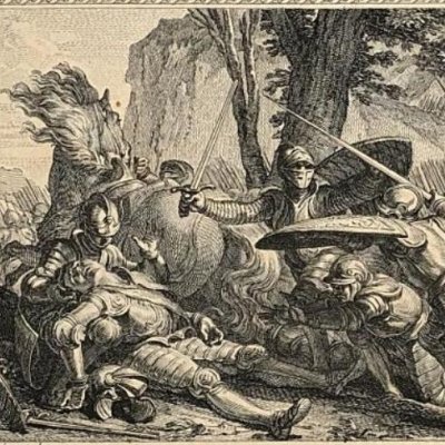 Soumission d'une partie de l'Espagne. Mort de Roland. Année 778 - d'après Moreau le Jeune